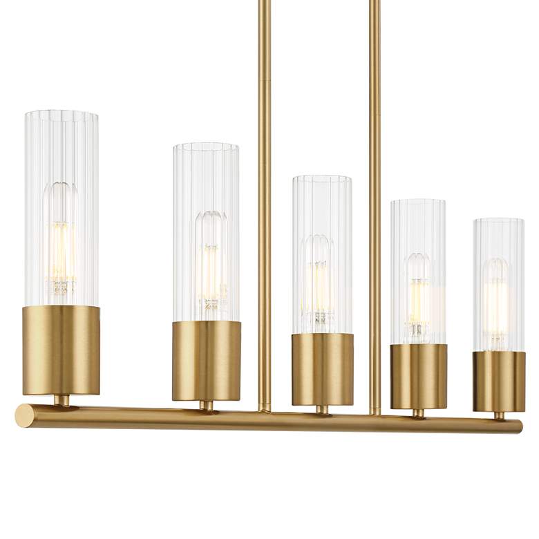 Image 4 Camila 39 1/2" Wide Warm Brass 5-Light Island Chandelier more views