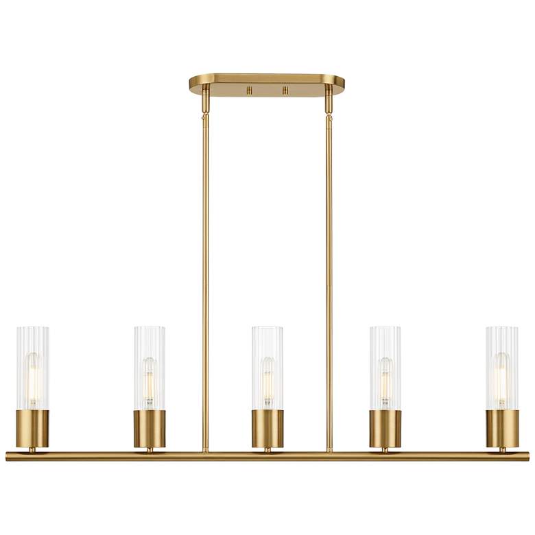Image 6 Camila 39 1/2" Wide Warm Brass 5-Light Island Chandelier more views