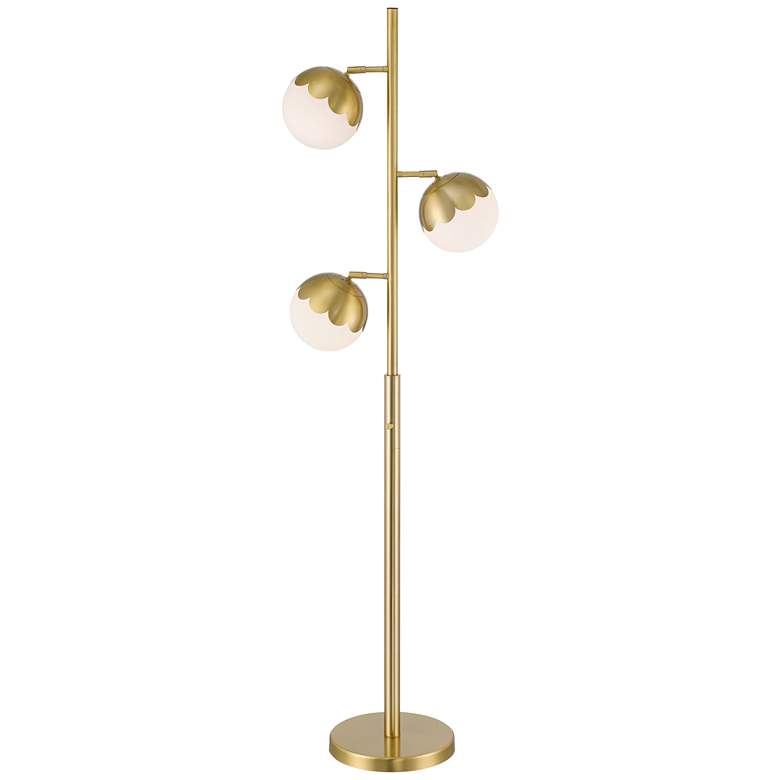 Image 3 Camila 67" Antique Brass Globe 3-Light Tree Floor Lamp