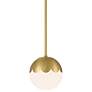4_Camila 7" Antique Brass White Glass Globe Mini Pendant