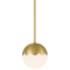Camila 7" Antique Brass White Glass Globe Mini Pendant