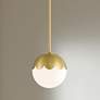 3_Camila 7" Antique Brass White Glass Globe Mini Pendant