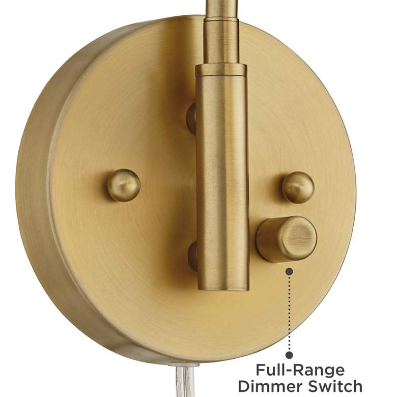 Image 4 Camila 8 1/4" Brass and Glass Globe Plug-In Wall Lamp more views