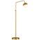 Camila Adjustable Height Brass and White Glass Pharmacy Floor Lamp