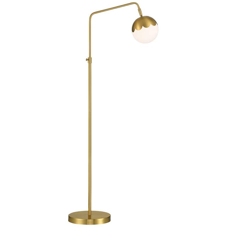 Image 3 Camila Adjustable Height Brass and White Pharmacy Floor Lamp