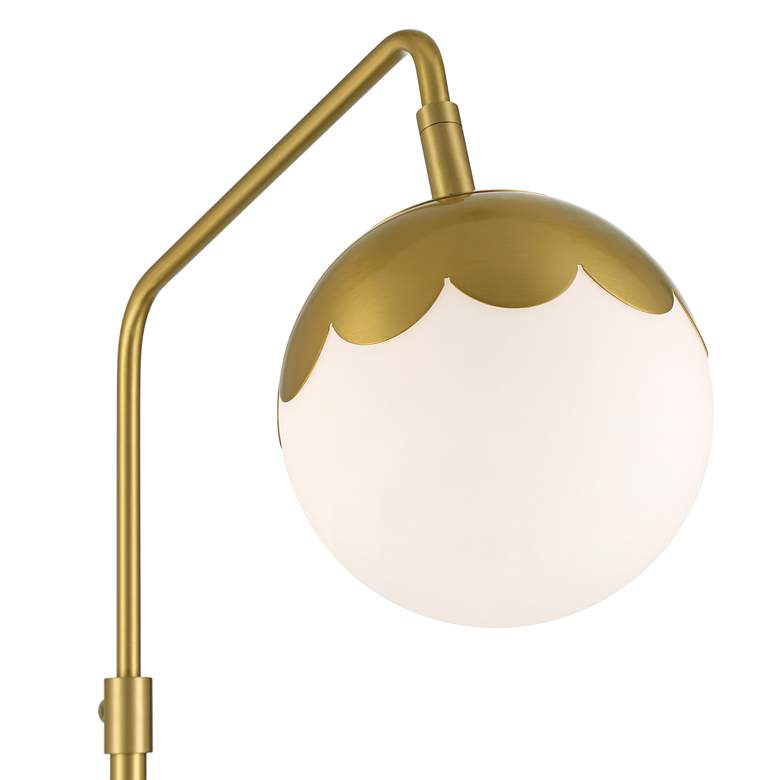 Image 4 Camila Adjustable Height Brass and White Pharmacy Floor Lamp more views