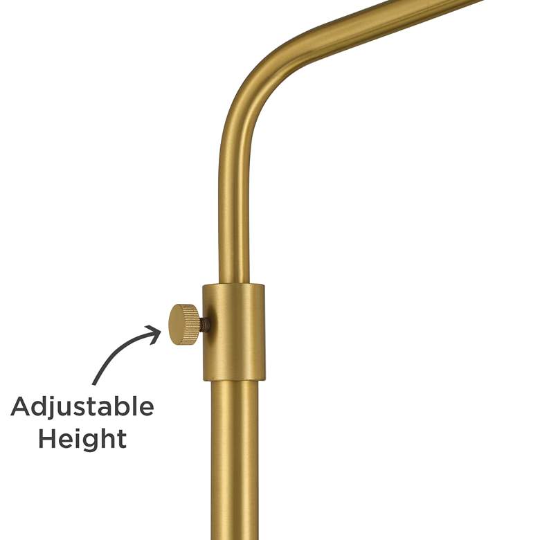 Image 6 Camila Adjustable Height Brass and White Pharmacy Floor Lamp more views