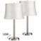 Camile Metal USB Port Table Lamps with Cream Shade Set of 2