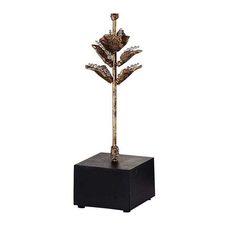 Image 3 Camilia Leaf 29 3/4" High Antique Gold Metal Table Lamp more views