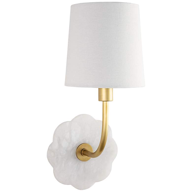Image 2 Camilla 14"H Natural Alabaster Stone and Brass Wall Sconce