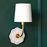 1_Camilla 14"H Natural Alabaster Stone and Brass Wall Sconce
