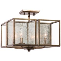 Camilla 16&quot; Wide Rustic Silver Leaf 4-Light Ceiling Light
