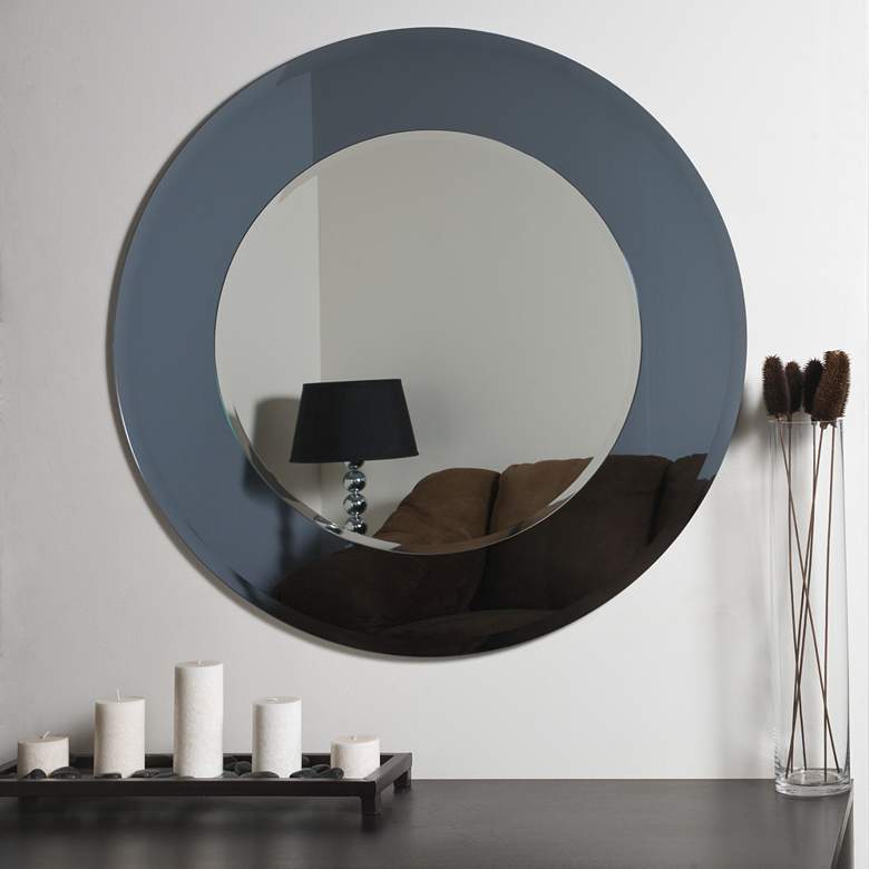 Image 1 Camilla 35" Wide Round Frameless Wall Mirror