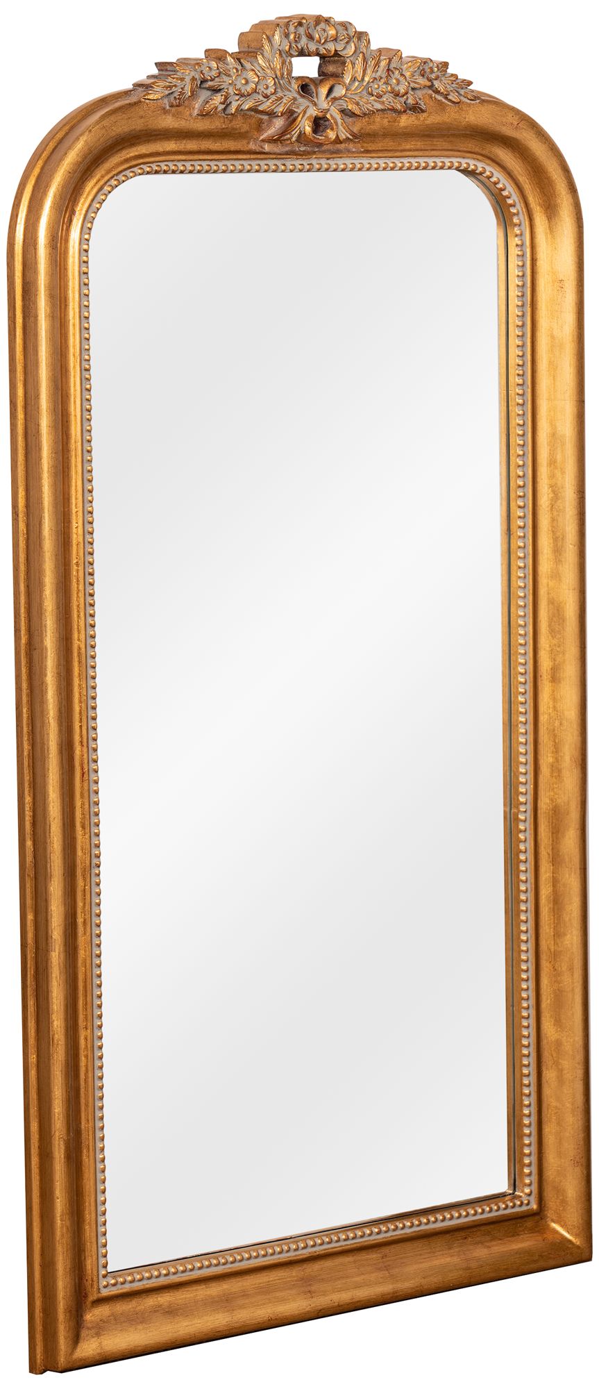 Camilla Antique Gold 30 1/2" x 58" Arched Floor Mirror 79A48 Lamps