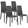 Camille Steel and Gray Leatherette Dining Chair Set of 4