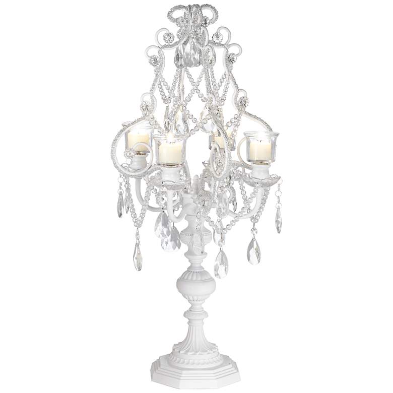 Image 1 Camille White 26 inch High 4 Taper Candelabra Candle Holder