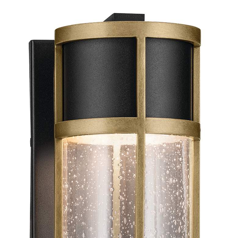 Image 2 Camillo 12"H Black and Natural Brass LED Outdoor Wall Light more views