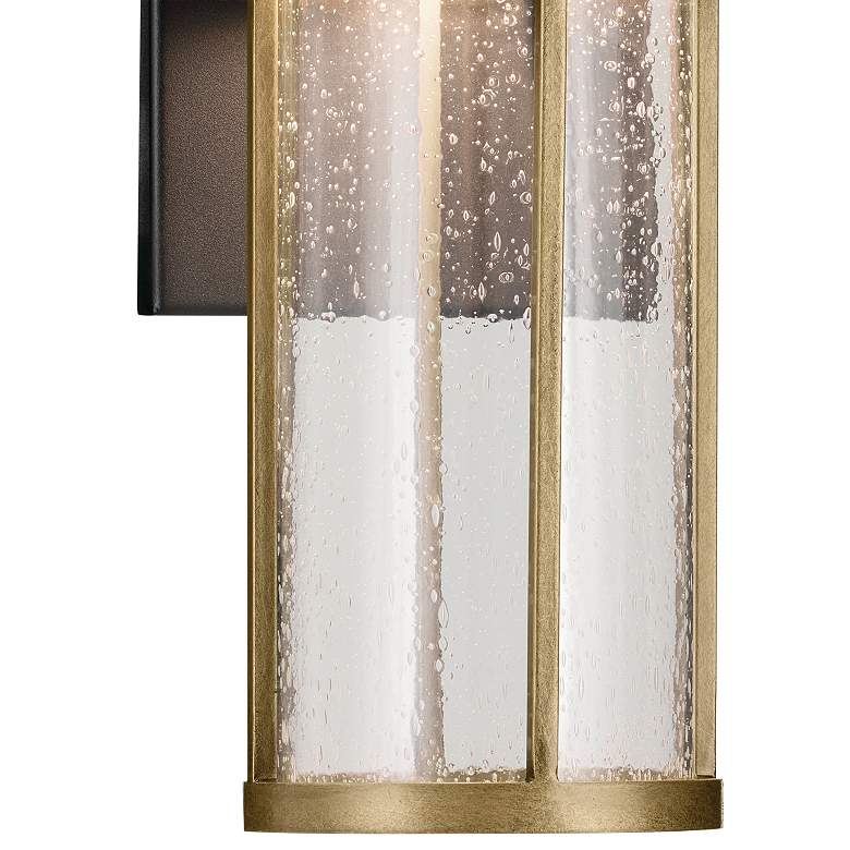 Image 3 Camillo 12"H Black and Natural Brass LED Outdoor Wall Light more views