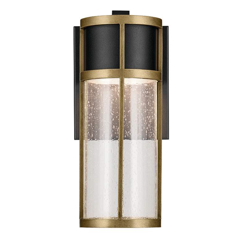 Image 4 Camillo 12"H Black and Natural Brass LED Outdoor Wall Light more views