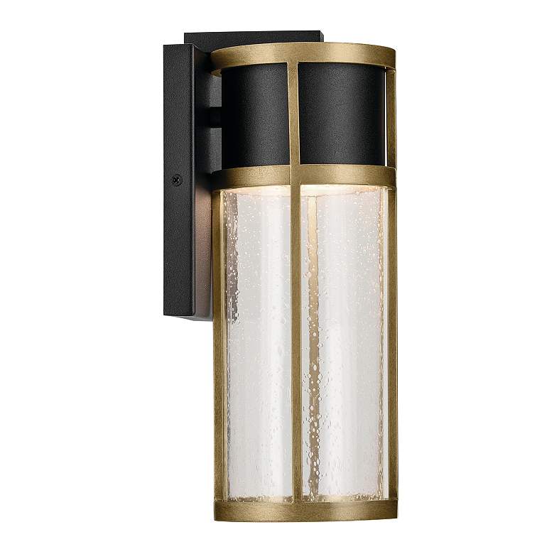 Image 5 Camillo 12"H Black and Natural Brass LED Outdoor Wall Light more views