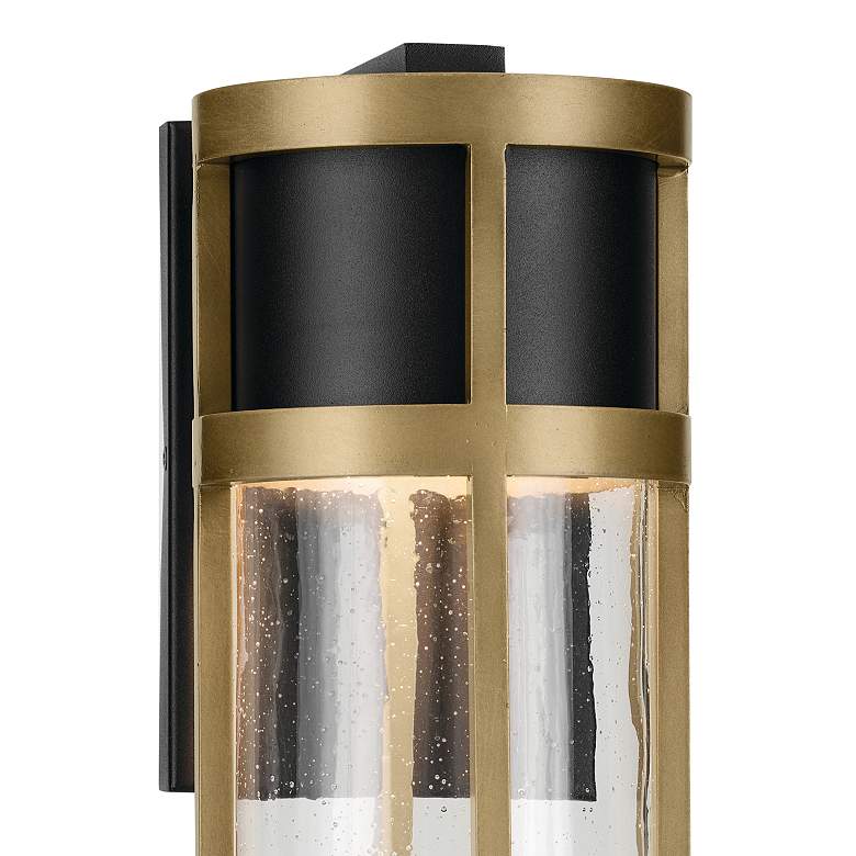 Image 3 Camillo 20"H Textured Black and Brass LED Outdoor Wall Light more views