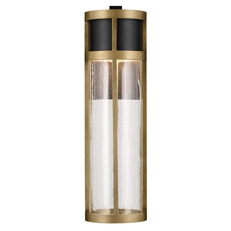 Image 5 Camillo 20"H Textured Black and Brass LED Outdoor Wall Light more views