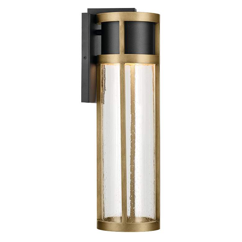 Image 6 Camillo 20"H Textured Black and Brass LED Outdoor Wall Light more views