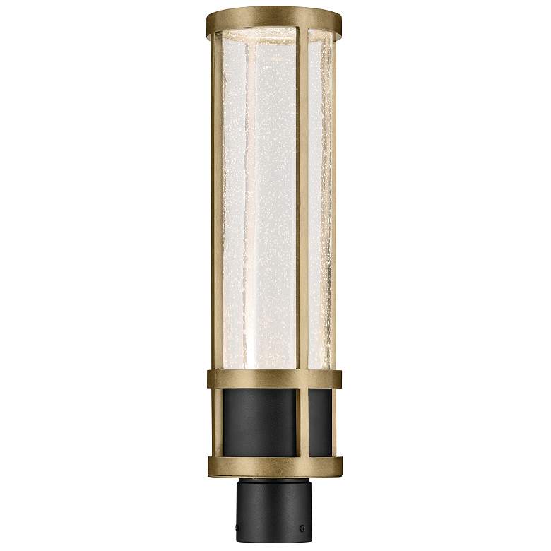 Image 1 Camillo 22 1/2" High Black and Brass LED Outdoor Post Light