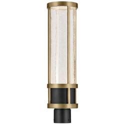 Camillo 22 1/2" High Black and Brass LED Outdoor Post Light