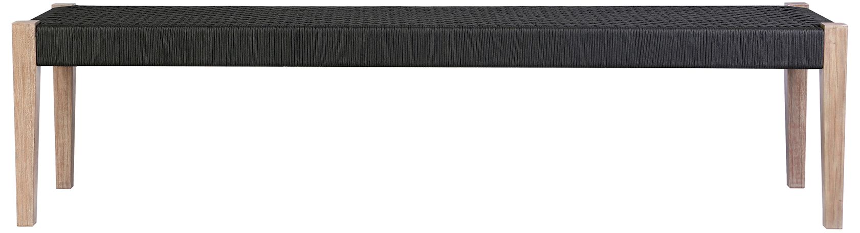 Image 2 Camino Indoor Outdoor Dining Bench in Eucalyptus Wood and Charcoal Rope more views