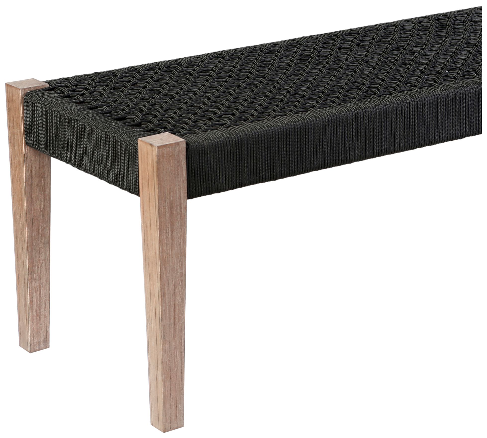 Image 3 Camino Indoor Outdoor Dining Bench in Eucalyptus Wood and Charcoal Rope more views