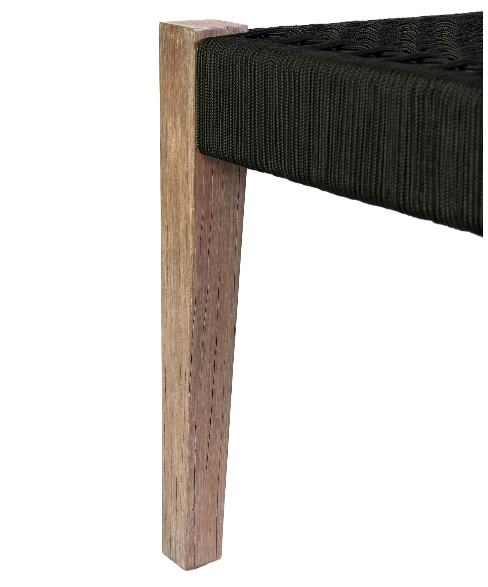 Image 5 Camino Indoor Outdoor Dining Bench in Eucalyptus Wood and Charcoal Rope more views