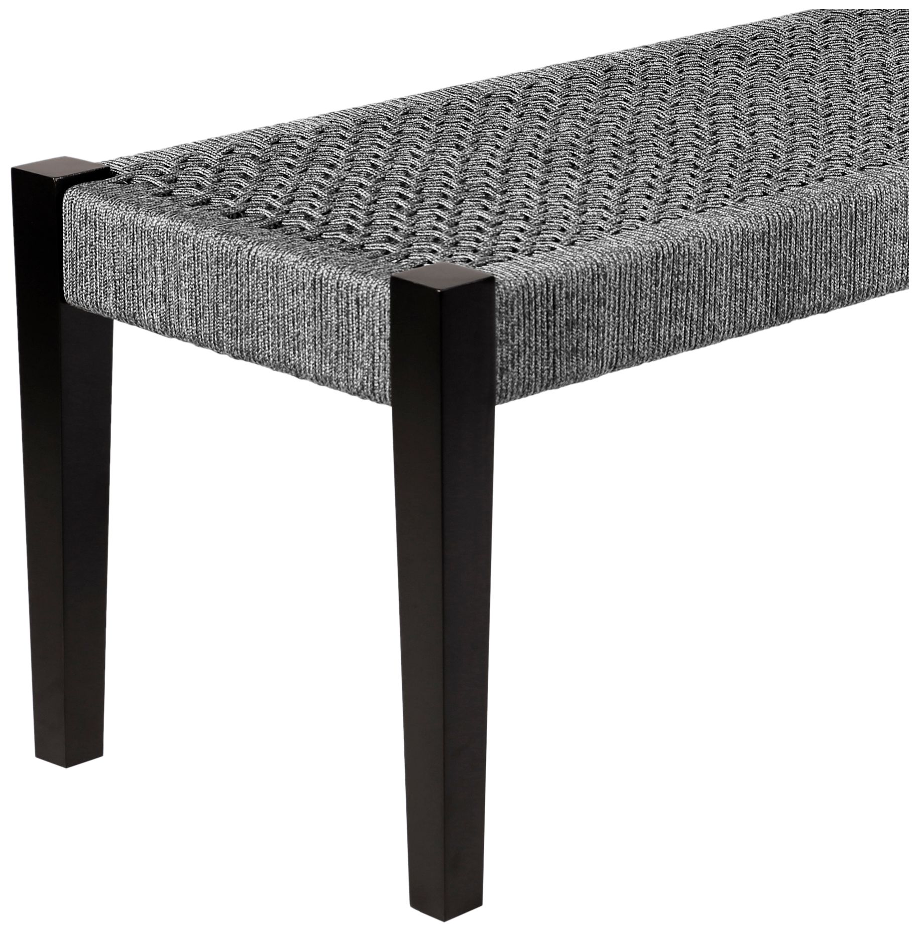 Image 3 Camino Indoor Outdoor Dining Bench in Eucalyptus Wood and Grey Rope more views