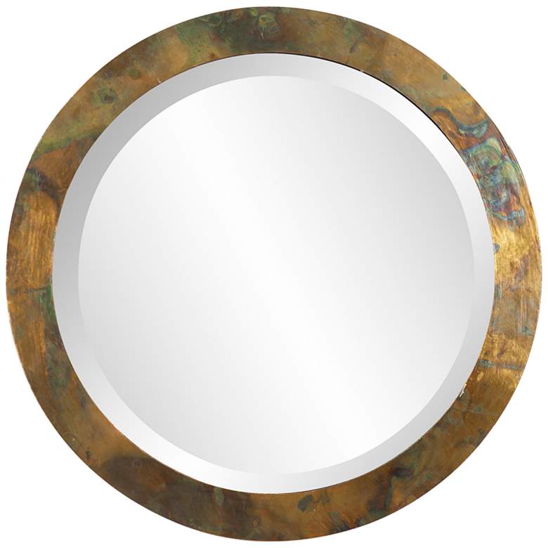 Image 3 Camou Acid Washed Copper 15" Round Wall Mirror