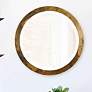 Camou Acid Washed Copper 15" Round Wall Mirror in scene