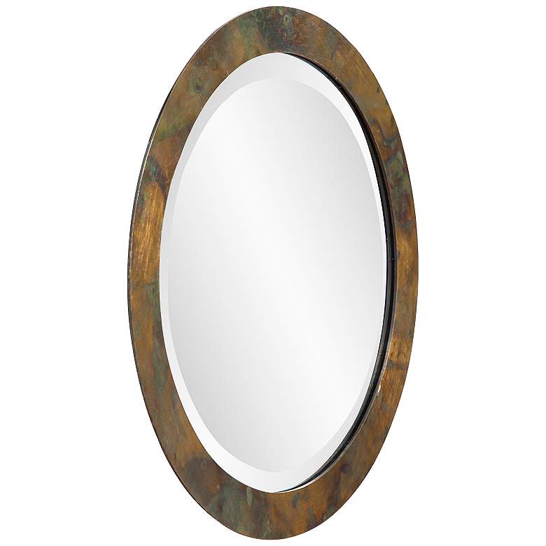 Image 6 Camou Acid Washed Copper 15 inch Round Wall Mirror more views