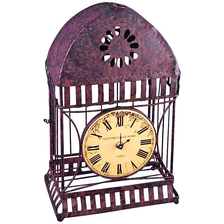 Image 1 Campagna Cast Iron 14 inch High Wire Case Clock