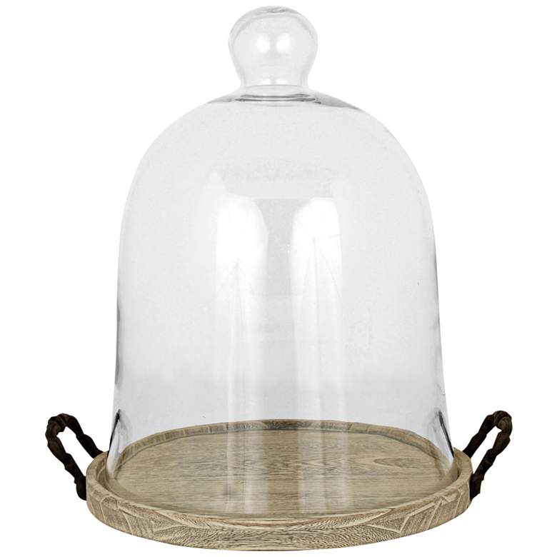 Image 1 Campagne Ash Wood and Clear Glass 15 1/2" Wide Dome Tray