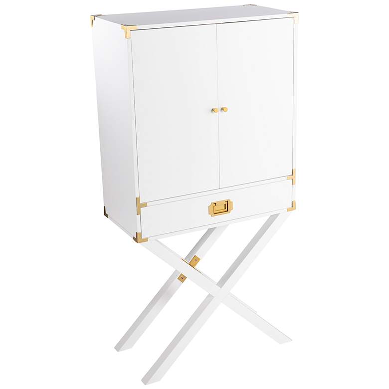 Image 2 Campaign 30 inch Wide White Bar Cabinet with Storage
