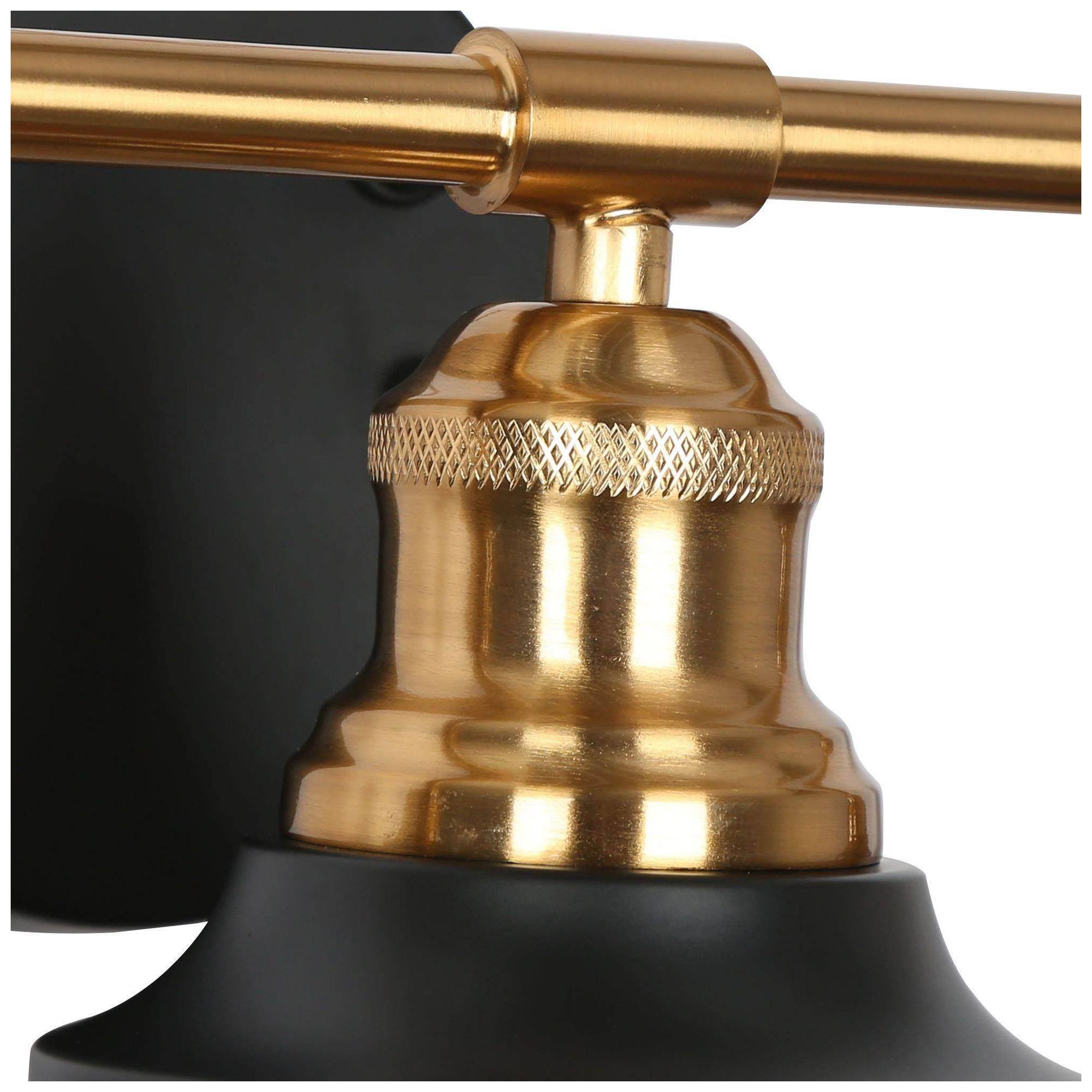 Image 3 Campana 22"W 3-Light Black Brass Metal Bell Linear Bathroom Vanity Light more views