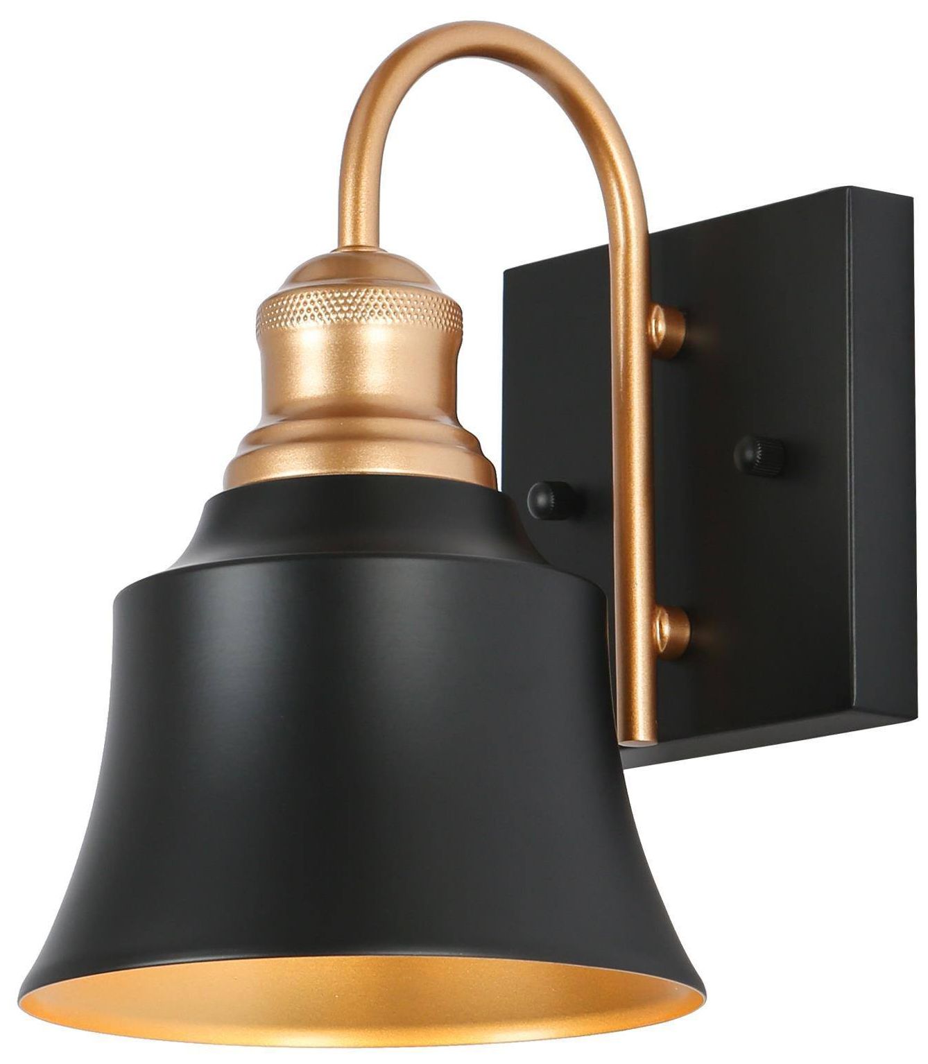 Campana 5.9"W 1-Light Black Brass Metal Bell Wall Sconce
