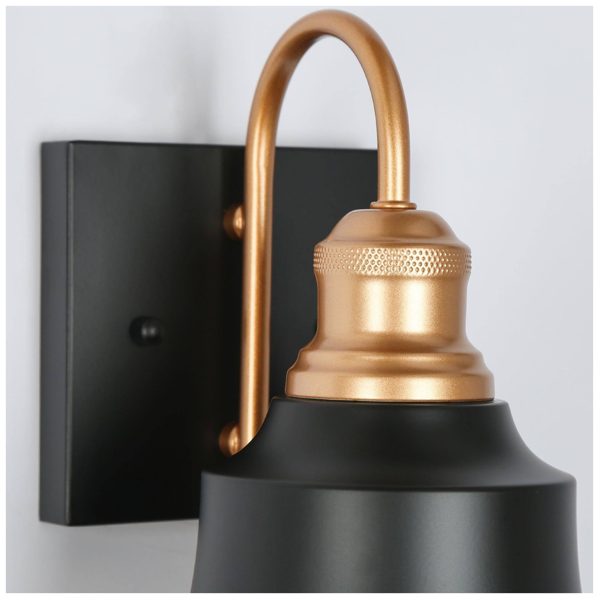 Image 4 Campana 5.9"W 1-Light Black Brass Metal Bell Wall Sconce more views