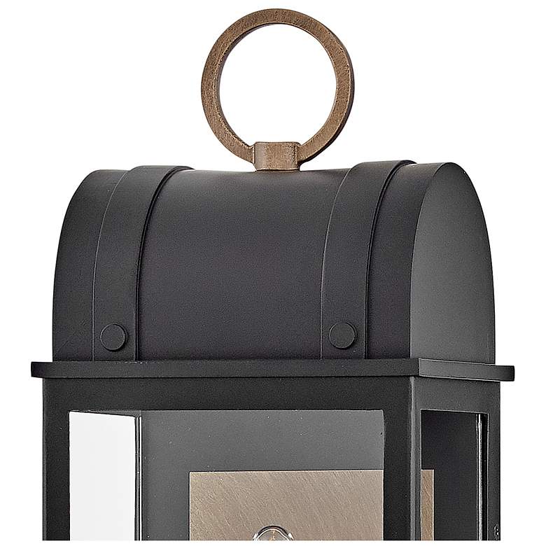 Image 4 Campbell 16"H Black with Burnished Bronze Outdoor Wall Light more views