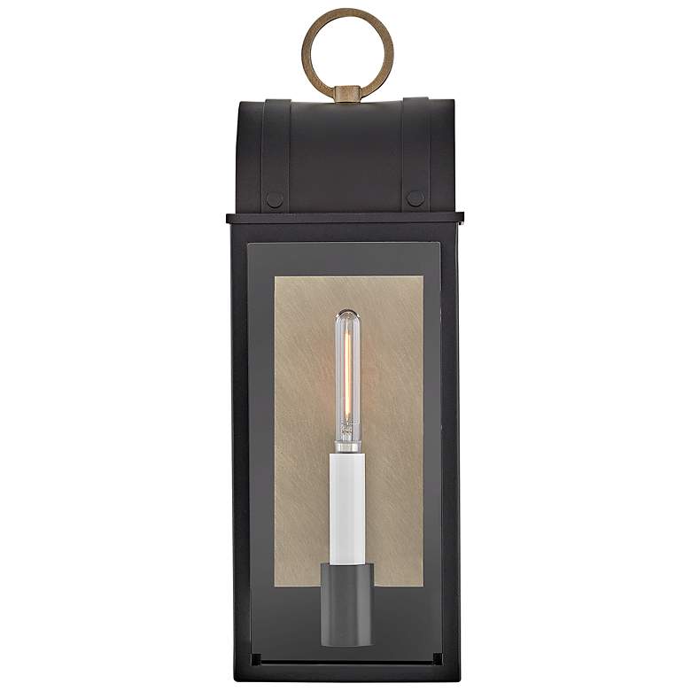 Image 6 Campbell 16"H Black with Burnished Bronze Outdoor Wall Light more views