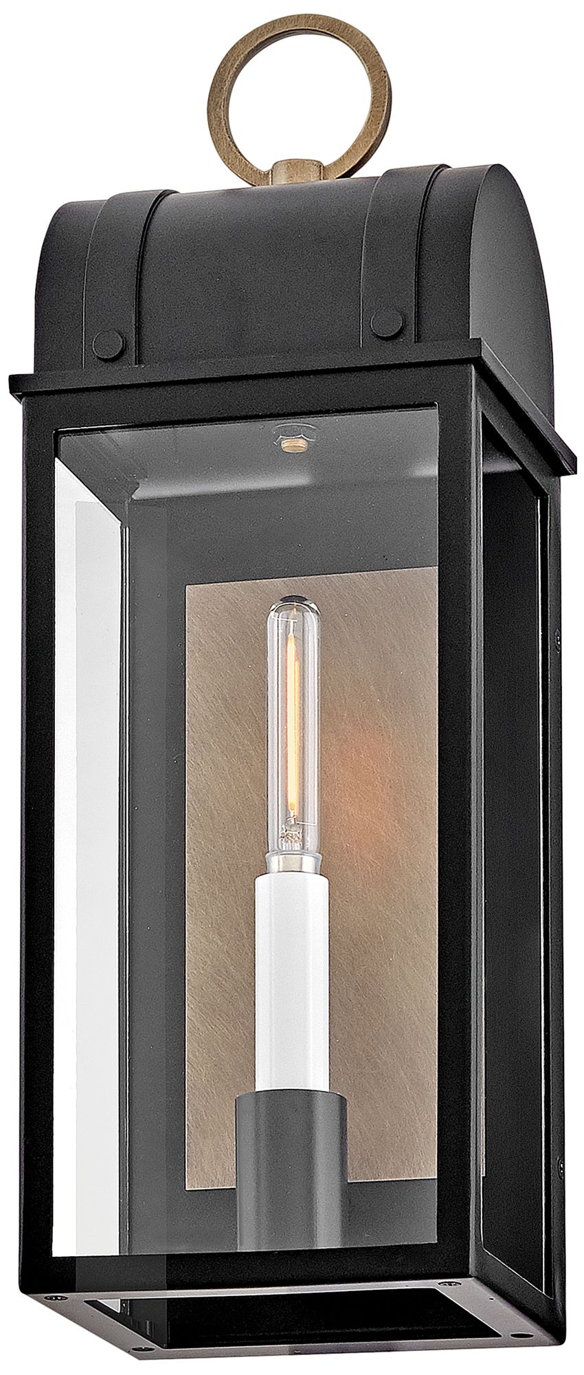 Campbell 16"H Black with Burnished Bronze Outdoor Wall Light