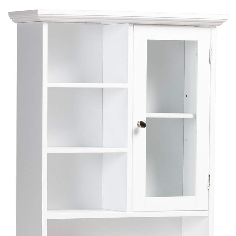 Image 2 Campbell 23 inchW White Wood 6-Shelf Bathroom Storage Cabinet more views