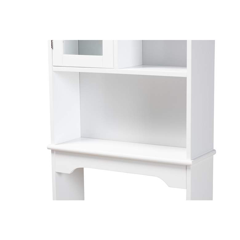 Image 5 Campbell 23 inchW White Wood 6-Shelf Bathroom Storage Cabinet more views