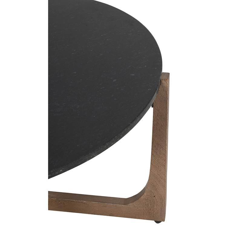 Image 3 Campbell 32" Wide Black Marble Natural Wood Cocktail Table more views