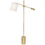 Campbell Brass and Oyster Shade Adjustable Modern Floor Lamp