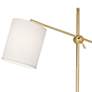 Campbell Brass and Oyster Shade Adjustable Modern Floor Lamp